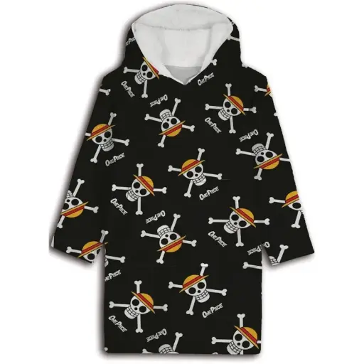 One Piece - Plaid Polaire Enfant à Capuche - Couverture à Manches 7 à 14 ans